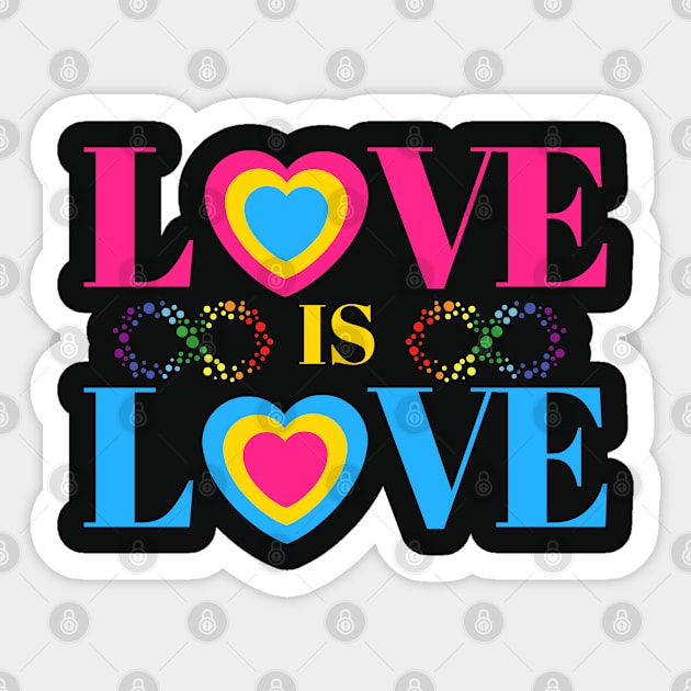 Love is Love, Pansexual Couples Matching Sticker by MzM2U